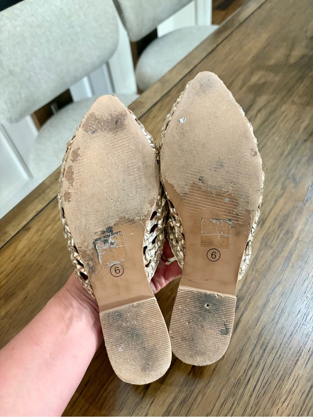 42 Gold Charmed Mules - Picture 8 of 9